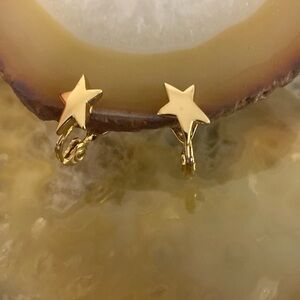 Vintage Monet star clip earrings .25" x 1.75"
